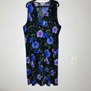 Stan Herman Silky Jersey Hibiscus plus dress size 3X